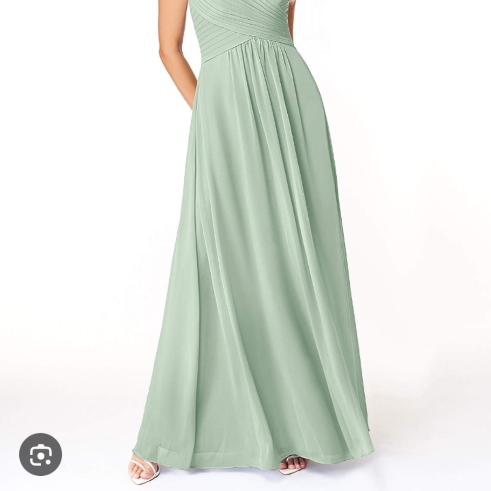Strapless Sage Green Prom Dress